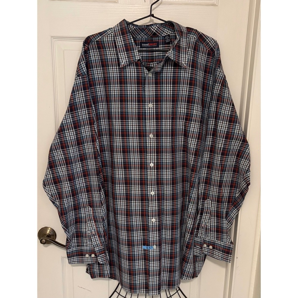 Roundtree & Yorke TravelSmart Men's 4XLT Plaid Button Down Shirt